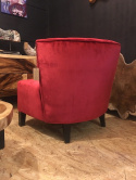 Stylowy fotel welurowy, czerwony