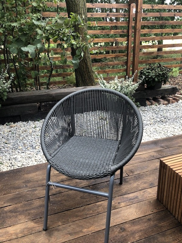 Krzesło, aluminium-sznurek, szare