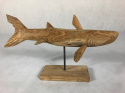 Rzeźba ryby w drewnie tekowym 03